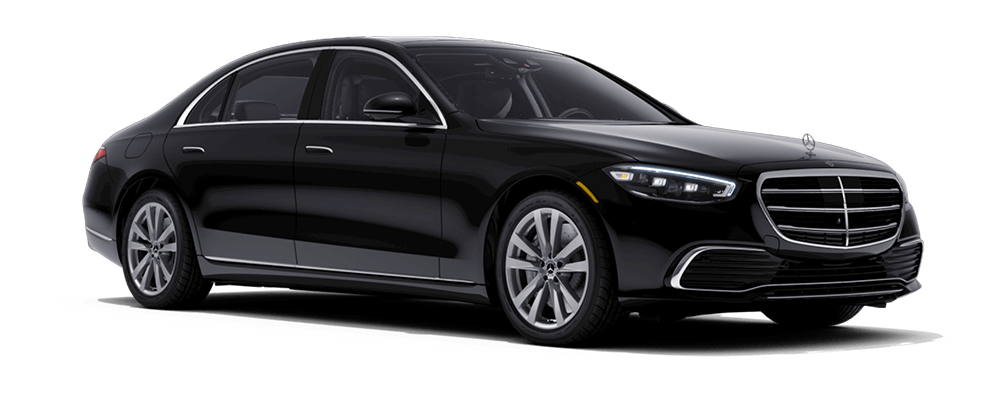 Mystic Limos luxury vehicle at night
